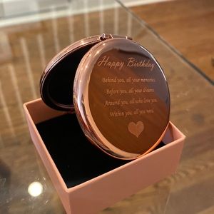 Compact Magnifying Mirror W/ Happy Birthday Quote NEW